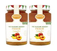 Stute No Added Sugar Peach Jam 430g x 2, Natural Fruit Sweet Spread Low Calorie Preserve Cream Tea Marmolade with Welari Thank You Card | (2pack) (860g)