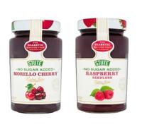 Stute No Sugar Added Morello Cherry and Seedless Raspberry Extra Jam, 2 Jars