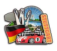 Stuttgart Baden-Württemberg Germany Fridge Magnet Wooden Collection 3D Wood Handmade Travel City Souvenirs Refrigerator Magnet Home Decoration Gift -1514