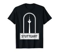 Stuttgart Germany TV Tower Bold Arch Badge T-Shirt