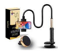 STUUMS Gooseneck Phone Holder for Bed - Flexible Arm Mount Stand for iPhone Series/Samsung Cellphones/Google Pixel and more, Mobile Stand for Bedroom, Office, Bathroom- Car Phone Holder INCLUDED