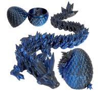 STUYKDIA 3D Dragon Egg Articulating Gemstone Crystal Dragon Figurine Dragon Removable Dragon Egg Flexible Joints Home Decor Executive Desk Toys Home Office Decor Executive Desk Toys (Blue Black)