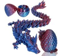 STUYKDIA 3D Dragon in Egg Articulated Dragon 3D Crystal Dragon Egg 3D Dragon Egg Fidget Toy Dragon Home Office Decor Executive Desk Toys（Laser Blue）