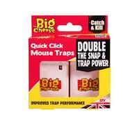 STV The Big Cheese Quick Click Mouse Trap Ready Baited Double Spring Reusable Mouse Catcher Traps Twin Pack