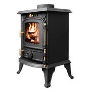 STV013S-DF: 4.5KW Multifuel Black Cast Iron Stove - DEFRA Approved, Eco Design Ready, Burns Wood & Smokeless Fuel (No Coal)