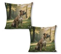 STVNKML 18"x18"（2pcs） Throw Pillow Covers - Animal Print Pit Bull Linen Pillow Cushion Cases, Modern Decorative Pillowcases Home Decor Super Soft Pillows Case for Couch Bed and Chair 18"x18"（2pcs）