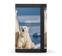STVNKML 2 Polar Bears Wallet Men's Trifold Wallet And Coin Pocket Slim Card Holder Wallet for Men Money Clip