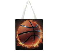 STVNKML 3D Basketball Canvas Tote Bag for Women - Cute Stylish Shoulder Bag, Reusable Shopping Bags for Daily, 3d Basketball, 38x41cm