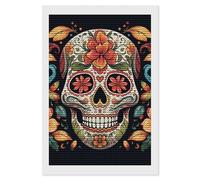 STVNKML 5D Diamond Painting Kit for Adults 8"x12" Full Drill DIY Colorful Sugar Skull Diamond Art Painting with Premium Tools (Pen, Tray, Wax) HD Canvas, Creative Decor Craft Gift