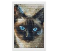 STVNKML 5D Diamond Painting Kit for Adults 8"x12" Full Drill DIY Siamese Cat Art Diamond Art Painting with Premium Tools (Pen, Tray, Wax) HD Canvas, Creative Decor Craft Gift
