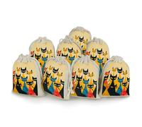 STVNKML 8-Pack A Group of Cats Drawstring Gift Bags Cotton Linen Party Favors Bags for Decorated Event Favors