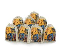 STVNKML 8-Pack Colorful Abstract Cat Drawstring Gift Bags Cotton Linen Party Favors Bags for Decorated Event Favors
