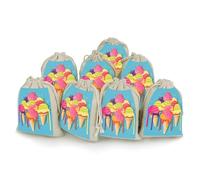 STVNKML 8-Pack Colorful Ice Cream Drawstring Gift Bags Cotton Linen Party Favors Bags for Decorated Event Favors