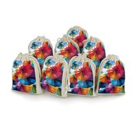 STVNKML 8-Pack Colorful Umbrella Drawstring Gift Bags Cotton Linen Party Favors Bags for Decorated Event Favors