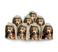 STVNKML 8-Pack Cute Beagle Drawstring Gift Bags Cotton Linen Party Favors Bags for Decorated Event Favors