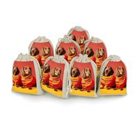 STVNKML 8-Pack Cute Dachshund Drawstring Gift Bags Cotton Linen Party Favors Bags for Decorated Event Favors