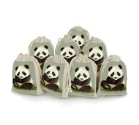 STVNKML 8-Pack Cute Little Panda Drawstring Gift Bags Cotton Linen Party Favors Bags for Decorated Event Favors