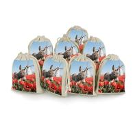 STVNKML 8-Pack Donkey And Flowers Drawstring Gift Bags Cotton Linen Party Favors Bags for Decorated Event Favors