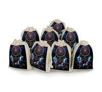 STVNKML 8-Pack Dream Catcher Drawstring Gift Bags Cotton Linen Party Favors Bags for Decorated Event Favors