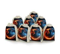 STVNKML 8-Pack Fire And Ice Dragons Drawstring Gift Bags Cotton Linen Party Favors Bags for Decorated Event Favors