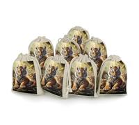 STVNKML 8-Pack Jungle Animals Drawstring Gift Bags Cotton Linen Party Favors Bags for Decorated Event Favors