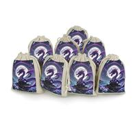 STVNKML 8-Pack Purple Dragon Moon Drawstring Gift Bags Cotton Linen Party Favors Bags for Decorated Event Favors