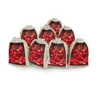 STVNKML 8-Pack Red Hearts Love Drawstring Gift Bags Cotton Linen Party Favors Bags for Decorated Event Favors