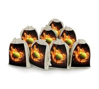 STVNKML 8-Pack Tennis on Fire Drawstring Gift Bags Cotton Linen Party Favors Bags for Decorated Event Favors