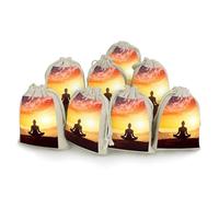 STVNKML 8-Pack Yoga Meditation Drawstring Gift Bags Cotton Linen Party Favors Bags for Decorated Event Favors
