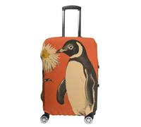 STVNKML A Flower And Penguin Suitcase Covers for Luggage Elastic Luggage Cover Protector Double-sided Washable Suitcases Sleeve for 19-32 Inch Luggage, white, M, Flower and Animals