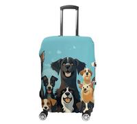 STVNKML A Large Group of Dogs on A Blue Background Suitcase Covers for Luggage Elastic Luggage Cover Protector Double-sided Washable Suitcases Sleeve for 19-32 Inch Luggage, white, XL, Flower and