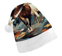 STVNKML A Pattern with Horses As A Background Santa Hat for Adults Christmas Hat Xmas Santa Hats Cap for Costumes Holiday Party Supplies
