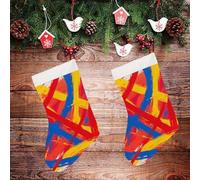 STVNKML Abstract Art Personalized Christmas Stocking - 16.5 Inch Double-Sided Pattern Santa Stockings for Fireplace, Family Holiday Decor, Xmas Tree Hanging Sock with Gift Loop