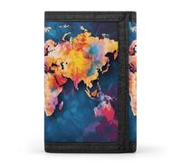 STVNKML Abstract World Map Wallet Men's Trifold Wallet And Coin Pocket Slim Card Holder Wallet for Men Money Clip