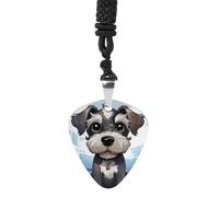 STVNKML Adorable Schnauzer Guitar Pick Holder Necklace Stainless Steel Music Pendant with Adjustable 60cm Cord Functional Jewelry for Guitarists & Music Lovers, Unisex Hip Hop Punk Accessory