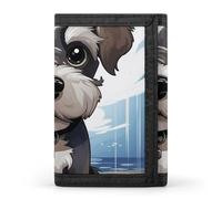 STVNKML Adorable Schnauzer Wallet Men's Trifold Wallet And Coin Pocket Slim Card Holder Wallet for Men Money Clip