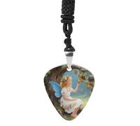 STVNKML Ancient Tree Flower Fairy Guitar Pick Holder Necklace Stainless Steel Music Pendant with Adjustable 60cm Cord Functional Jewelry for Guitarists & Music Lovers, Unisex Hip Hop Punk Accessory