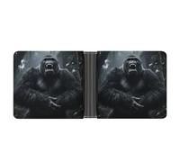 STVNKML Animal Print Pit Bull Leather Bifold Wallet with 2 Hidden Pockets 6 Card Slots Slim Wallets for Cash, Cards, And ID, Angry gorilla, One Size, Modern