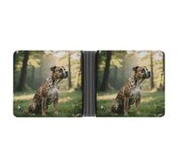 STVNKML Animal Print Pit Bull Leather Bifold Wallet with 2 Hidden Pockets 6 Card Slots Slim Wallets for Cash, Cards, And ID, Animal Print Pit Bull, One Size, Modern