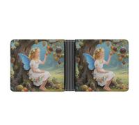 STVNKML Animal Print Pit Bull Leather Bifold Wallet with 2 Hidden Pockets 6 Card Slots Slim Wallets for Cash, Cards, And ID, Ancient Tree Flower Fairy, One Size, Modern