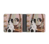 STVNKML Animal Print Pit Bull Leather Bifold Wallet with 2 Hidden Pockets 6 Card Slots Slim Wallets for Cash, Cards, And ID, Dachshund Dog, One Size, Modern