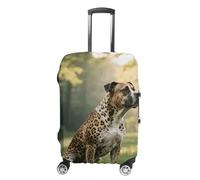 STVNKML Animal Print Pit Bull Suitcase Covers for Luggage - Elastic Luggage Cover Protector, Double-sided Washable Suitcases Sleeve for 19-32 Inch Luggage, white, Small, Animal Print Pit Bull