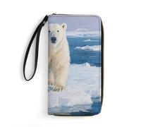 STVNKML Animal Print Pit Bull Womens Wallet Leather Coin Purse Clutch Wristlet Travel Long Wallets Card Organizer, Arctic Polar Bear, 19.7x10.5cm, Modern