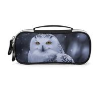 STVNKML Arctic Owl Pencil Case - PU Leather Pencil Bag Multifunctional Zipper Pouch Bags Small Makeup & Stationery Organizer for Office, Travel, Men & Women (8.3x4.3x1.8in