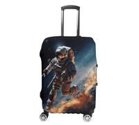 STVNKML Astronaut Flying in Space Suitcase Covers for Luggage Elastic Luggage Cover Protector Double-sided Washable Suitcases Sleeve for 19-32 Inch Luggage, white, Small, Flower and Animals