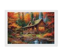 STVNKML Autumn Cabin in The Woods 5D Diamond Painting Kit for Adults