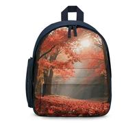 STVNKML Autumn Maple Forest Backpack - 12.6 Inch Casual Daypack with Multi-Pockets BookBag for Daily Essentials, Blue, One size