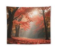 STVNKML Autumn Maple Forest Tapestry Boho Wall Hanging Vibrant Psychedelic Tapestry, Aesthetic Home Wall Dorm Decor, Personalized Background Banner for Bedroom, Dorm Decor & Gift 50"x60"