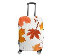 STVNKML Autumn Maple Leaves Suitcase Covers for Luggage - Elastic Luggage Cover Protector, Double-sided Washable Suitcases Sleeve for 19-32 Inch Luggage, white, Small, Autumn Maple Leaves