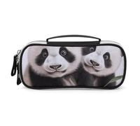 STVNKML Baby Pandas Pencil Case - PU Leather Pencil Bag Multifunctional Zipper Pouch Bags Small Makeup & Stationery Organizer for Office, Travel, Men & Women (8.3x4.3x1.8in